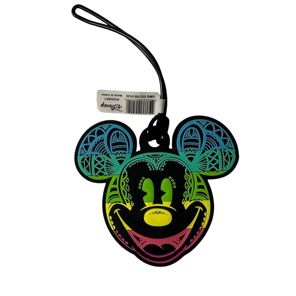 Disney Mickey Mouse Polynesian Tiki Luggage Tag Colorful Travel Bag Tag